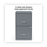 Alera ALESVF1824CH Soho Vertical File Cabinet, 2 Drawers: File/File, Letter, Charcoal, 14