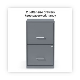 Alera ALESVF1824CH Soho Vertical File Cabinet, 2 Drawers: File/File, Letter, Charcoal, 14" x 18" x 24.1"