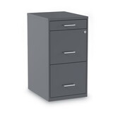 Alera ALESVF1827CH Soho Vertical File Cabinet, 3 Drawers: Pencil/File/File, Letter, Charcoal, 14