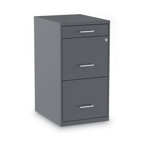 Alera ALESVF1827CH Soho Vertical File Cabinet, 3 Drawers: Pencil/File/File, Letter, Charcoal, 14" x 18" x 26.9"