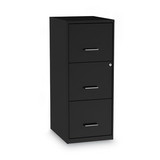 Alera ALESVF1835BL Soho Vertical File Cabinet, 3 Drawers: File/File/File, Letter, Black, 14