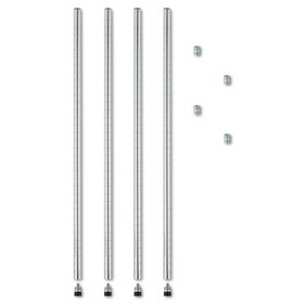 Alera ALESW59PO36SR Stackable Posts For Wire Shelving, 36" High, Silver, 4/pack