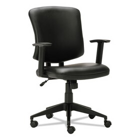 Alera ALETE4819 Alera Everyday Task Office Chair, Bonded Leather Seat/Back, Supports Up to 275 lb, 17.6" to 21.5" Seat Height, Black