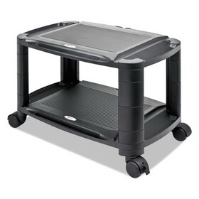 Alera ALEU3N1BL 3-in-1 Cart/Stand, Plastic, 3 Shelves, 1 Drawer, 100 lb Capacity, 21.63" x 13.75" x 24.75", Black/Gray