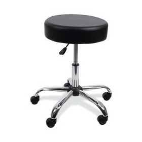 Alera ALEUS4716 Height Adjustable Lab Stool, 24.38" Seat Height, Supports up to 275 lbs., Black Seat/Black Back, Chrome Base