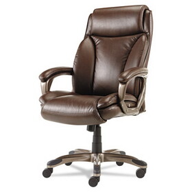 Alera ALEVN4159 Veon Series Executive High-Back Leather Chair, W/ Coil Spring Cushioning, Brown