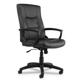 Alera ALEYR4119 Alera YR Series Executive High-Back Swivel/Tilt Bonded Leather Chair, Supports 275 lb, 17.71" to 21.65" Seat Height, Black