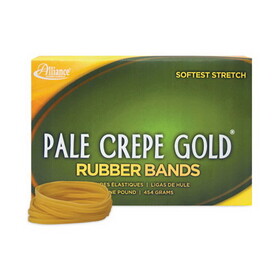 Alliance ALL20325 Pale Crepe Gold Rubber Bands, Size 32, 0.04" Gauge, Golden Crepe, 1 lb Box, 1,100/Box