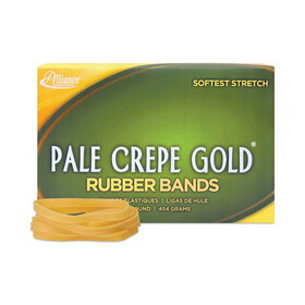 Alliance ALL20645 Pale Crepe Gold Rubber Bands, Size 64, 0.04" Gauge, Golden Crepe, 1 lb Box, 490/Box