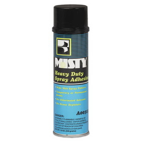Misty 1002035 Heavy-Duty Adhesive Spray, 12 oz, Dries Clear, 12/Carton