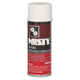 Misty 1033570 Glide Silicone Lubricant, Unscented, 10 oz. Aerosol Can, 12/Carton