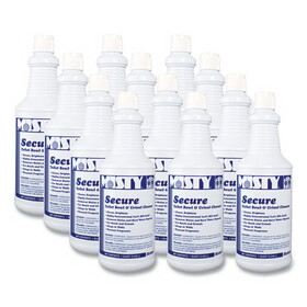Misty AMR1038801 Secure Hydrochloric Acid Bowl Cleaner, Mint Scent, 32oz Bottle, 12/Carton