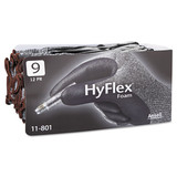 AnsellPro ANS118019 HyFlex Foam Gloves, Dark Gray/Black, Size 9, 12 Pairs