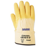 AnsellPro ANS1634710 Golden Grab-It II Heavy-Duty Work Gloves, Size 10, Latex/Jersey, Yellow, 12 PR