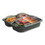 Anchor Packaging 4118523 Culinary Squares 2-Piece/3-Compartment Microwavable Container, 21 oz/6 oz/6 oz, 8.46 x 8.46 x 2.5, Clear/Black, 150/Carton, Price/CT