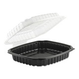 Anchor Packaging 4669911 Culinary Basics Microwavable Container, 36 oz, 9 x 9 x 2.5, Clear/Black, 100/Carton
