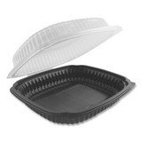 Anchor Packaging 4699610 Culinary Lites Microwavable Container, 47.5 oz, 10.56 x 9.98 x 3.18, Clear/Black, 100/Carton