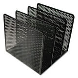 Artistic AOPART20009 Urban Collection Punched Metal File Sorter, Three Sections, 8 X 8 X 7 1/4, Black