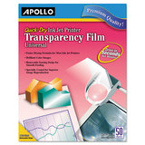 Apollo APOCG7031S Inkjet Transparency Film W/o Sensing Stripe, Letter, Clear, 50/box