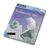 Apollo APOCG7060 B/w Laser Transparency Film W/o Sensing Stripe, Letter, Clear, 50/box