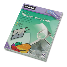ACCO BRANDS APOWO100CB Write-On Transparency Film, Letter, Clear, 100/box