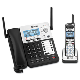 At&T ATTSB67138 SB67138 DECT 6.0 Phone/Answering System, 4 Line, 1 Corded/1 Cordless Handset