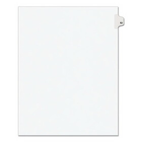 Avery AVE01052 Avery-Style Legal Exhibit Side Tab Divider, Title: 52, Letter, White, 25/pack