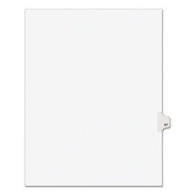 Avery AVE01067 Avery-Style Legal Exhibit Side Tab Divider, Title: 67, Letter, White, 25/pack