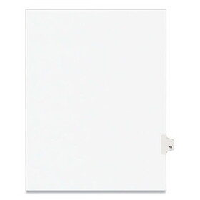 Avery AVE01070 Avery-Style Legal Exhibit Side Tab Divider, Title: 70, Letter, White, 25/pack