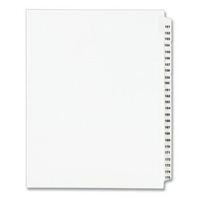 Avery AVE01336 Preprinted Legal Exhibit Side Tab Index Dividers, Avery Style, 25-Tab, 151 to 175, 11 x 8.5, White, 1 Set, (1336)
