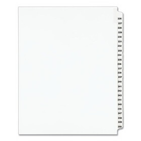 Avery AVE01339 Preprinted Legal Exhibit Side Tab Index Dividers, Avery Style, 25-Tab, 226 to 250, 11 x 8.5, White, 1 Set, (1339)