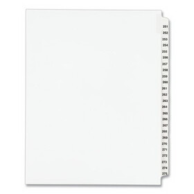 Avery AVE01340 Preprinted Legal Exhibit Side Tab Index Dividers, Avery Style, 25-Tab, 251 to 275, 11 x 8.5, White, 1 Set, (1340)