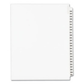Avery AVE01343 Preprinted Legal Exhibit Side Tab Index Dividers, Avery Style, 25-Tab, 326 to 350, 11 x 8.5, White, 1 Set, (1343)