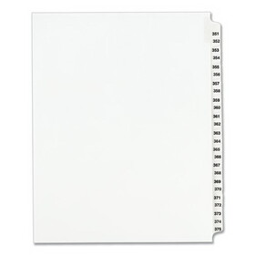 Avery AVE01344 Preprinted Legal Exhibit Side Tab Index Dividers, Avery Style, 25-Tab, 351 to 375, 11 x 8.5, White, 1 Set, (1344)
