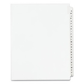 Avery AVE01400 Preprinted Legal Exhibit Side Tab Index Dividers, Avery Style, 26-Tab, A to Z, 11 x 8.5, White, 1 Set, (1400)