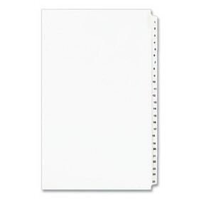 Avery AVE01430 Preprinted Legal Exhibit Side Tab Index Dividers, Avery Style, 25-Tab, 1 to 25, 14 x 8.5, White, 1 Set, (1430)