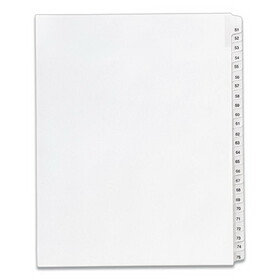 Avery AVE01703 Preprinted Legal Exhibit Side Tab Index Dividers, Allstate Style, 25-Tab, 51 to 75, 11 x 8.5, White, 1 Set, (1703)