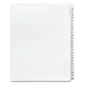 Avery AVE01704 Preprinted Legal Exhibit Side Tab Index Dividers, Allstate Style, 25-Tab, 76 to 100, 11 x 8.5, White, 1 Set, (1704)