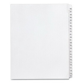 Avery AVE01706 Preprinted Legal Exhibit Side Tab Index Dividers, Allstate Style, 25-Tab, 126 to 150, 11 x 8.5, White, 1 Set, (1706)
