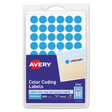 Avery AVE05050 Handwrite Only Self-Adhesive Removable Round Color-Coding Labels, 0.5