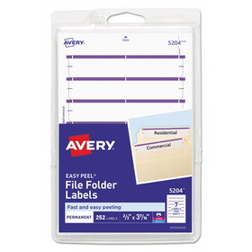 Avery AVE05204 Printable 4" x 6" - Permanent File Folder Labels, 0.69 x 3.44, White, 7/Sheet, 36 Sheets/Pack, (5204)