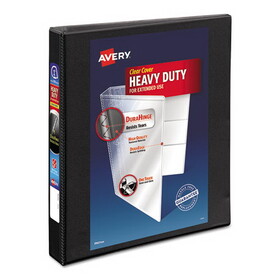 Avery AVE05300 Heavy-Duty Non Stick View Binder with DuraHinge and Slant Rings, 3 Rings, 1" Capacity, 11 x 8.5, Black, (5300)