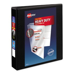 Avery AVE05400 Heavy-Duty Non Stick View Binder with DuraHinge and Slant Rings, 3 Rings, 1.5" Capacity, 11 x 8.5, Black, (5400)