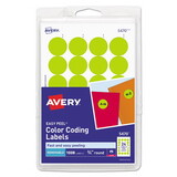 Avery AVE05470 Printable Self-Adhesive Removable Color-Coding Labels, 0.75