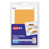 Avery AVE05477 Printable Removable Color-Coding Labels, 1 X 3, Neon Orange, 200/pack