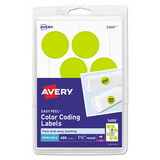 Avery AVE05499 Printable Self-Adhesive Removable Color-Coding Labels, 1.25