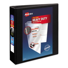 Avery AVE05500 Heavy-Duty Non Stick View Binder with DuraHinge and Slant Rings, 3 Rings, 2" Capacity, 11 x 8.5, Black, (5500)