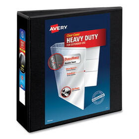 AVERY-DENNISON AVE05600 Heavy-Duty Non Stick View Binder with DuraHinge and Slant Rings, 3 Rings, 3" Capacity, 11 x 8.5, Black, (5600)