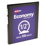 AVERY-DENNISON AVE05705 Economy View Binder W/round Rings, 11 X 8 1/2, 1/2