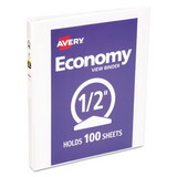 AVERY-DENNISON AVE05706 Economy View Binder W/round Rings, 11 X 8 1/2, 1/2